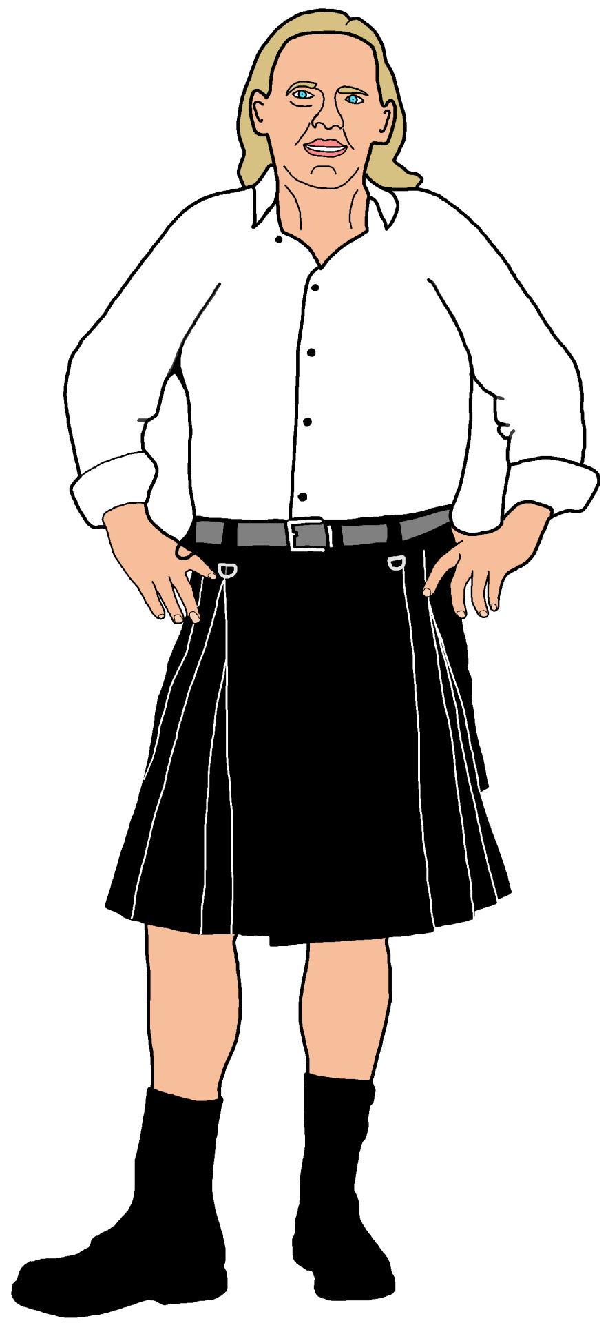 Guy kiltdessin avec plis blancs